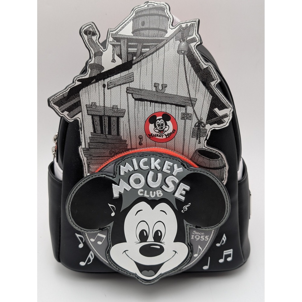 Loungefly Mini Backpack Black Mickey Mouse Club Disney 100 Anniversary